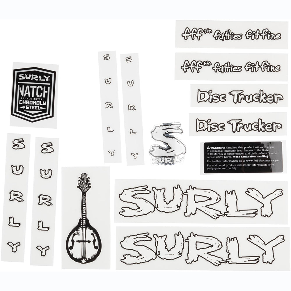 Surly Disc Trucker Decal Set White 
